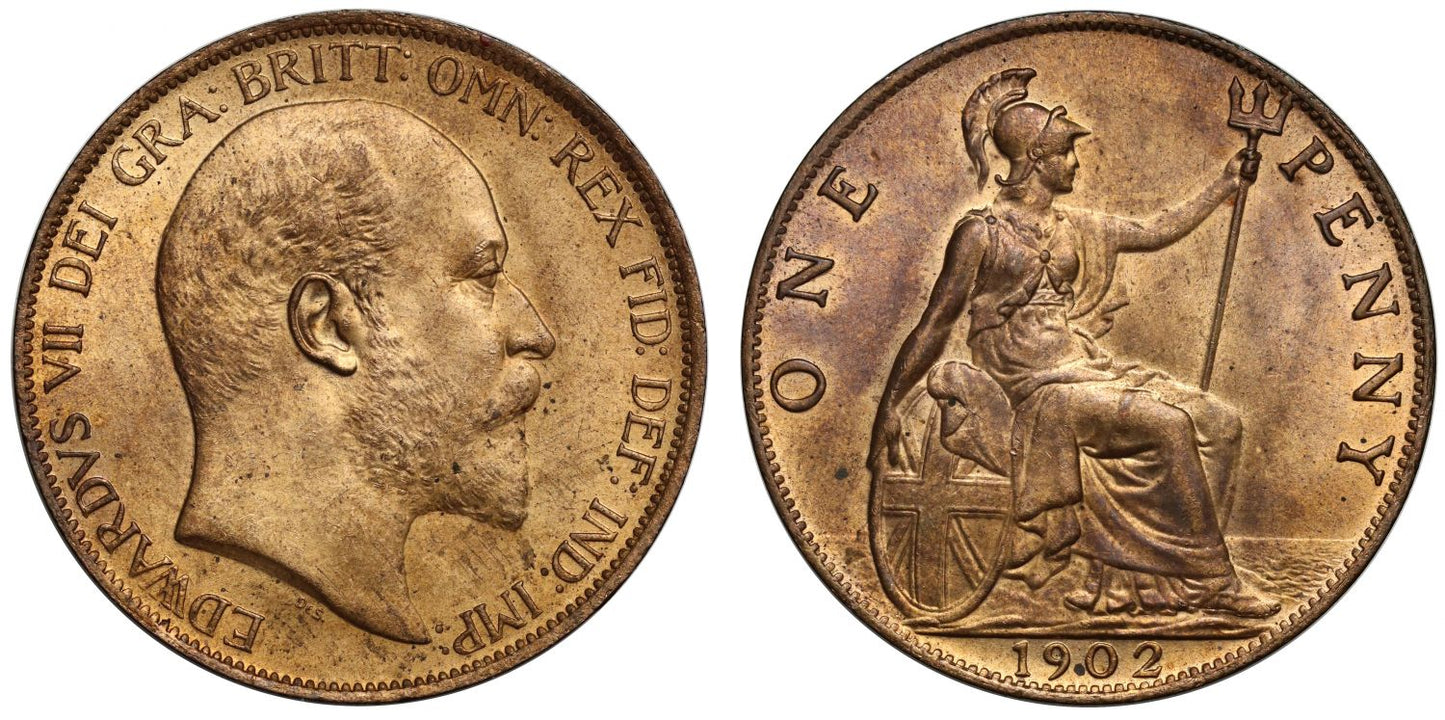 Edward VII 1902 Penny, high tide, ex Baldwin vault