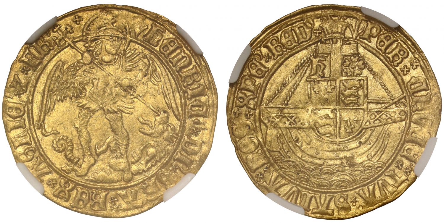 Henry VII Angel, type V, MS62, im pheon (1505-9), ex New Forest Hoard