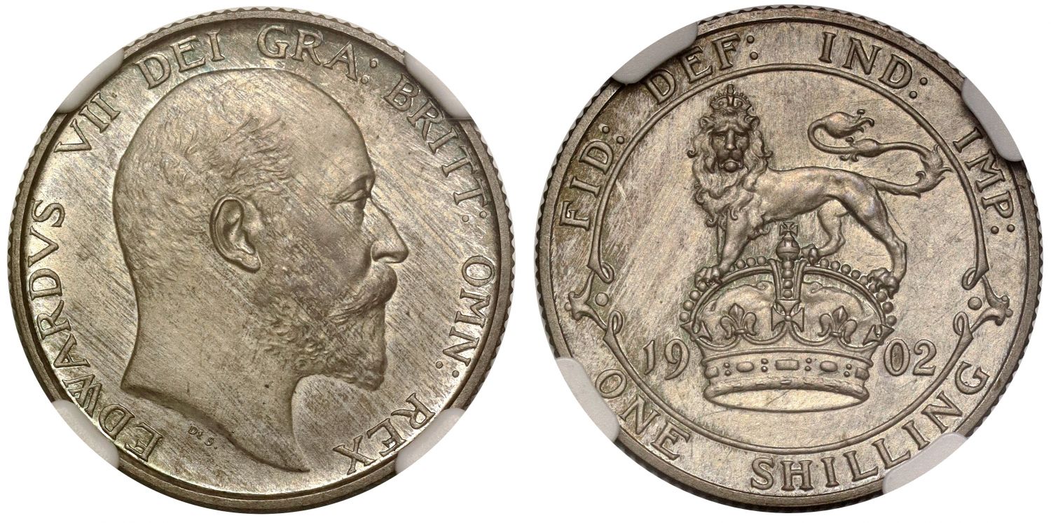 Edward VII 1902 matt proof Shilling PF65 Matte, very high grade for issue