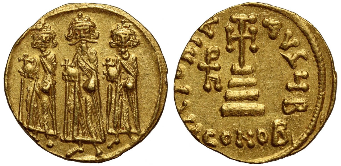 Heraclius, Heraclius Constantine and Heraclonas, Gold Solidus.