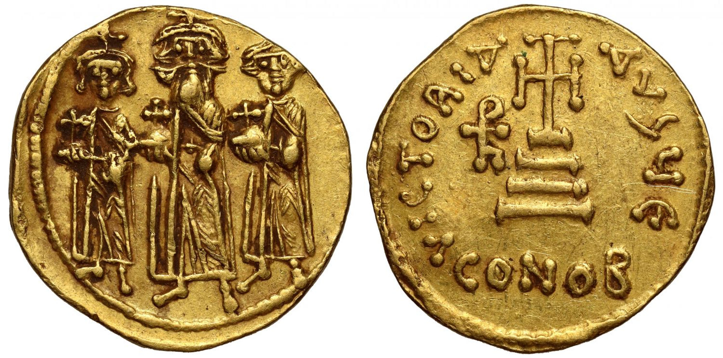 Heraclius, Heraclius Constantine & Heraclonas (AD 610-641), Solidus, officina E.