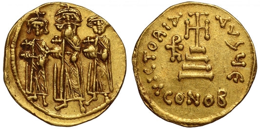 Heraclius, Heraclius Constantine & Heraclonas (AD 610-641), Solidus, officina E.