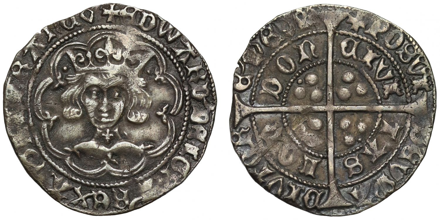 Edward IV Groat, first reign, Heavy coinage, Group I,  mm. cross, mascle in legend