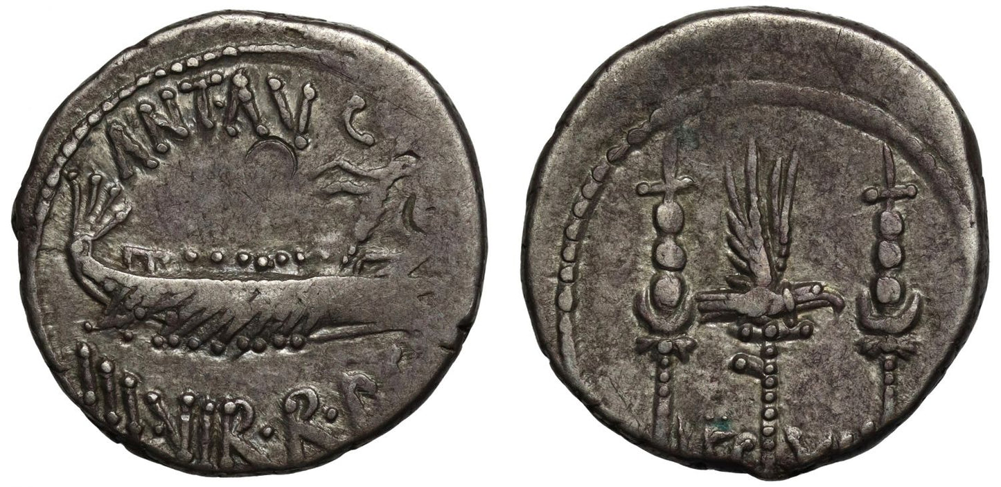 Mark Antony, Legionary Silver Denarius.