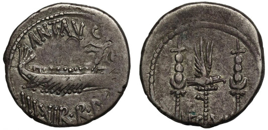 Mark Antony, Legionary Silver Denarius.