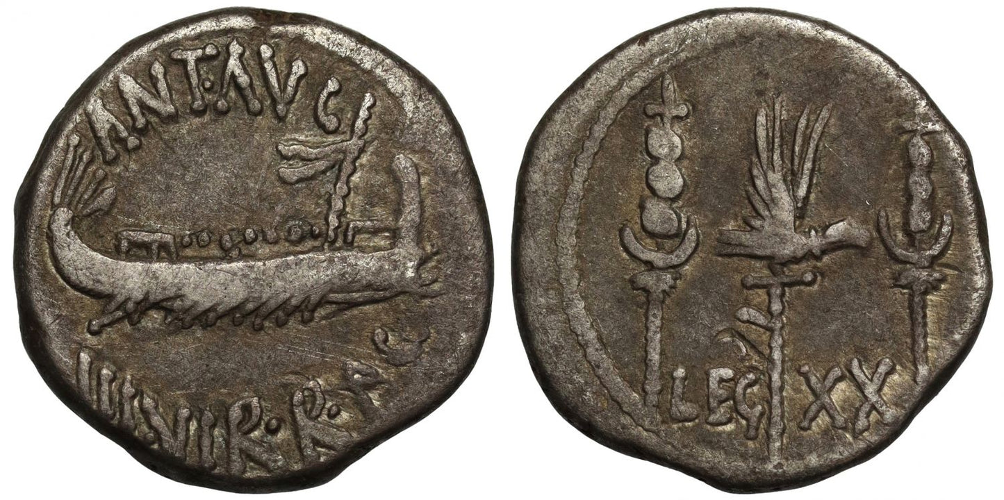 Mark Antony, Legionary Silver Denarius.