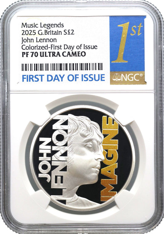*Charles III 2025 silver colour 1oz John Lennon PF70 UC FDI