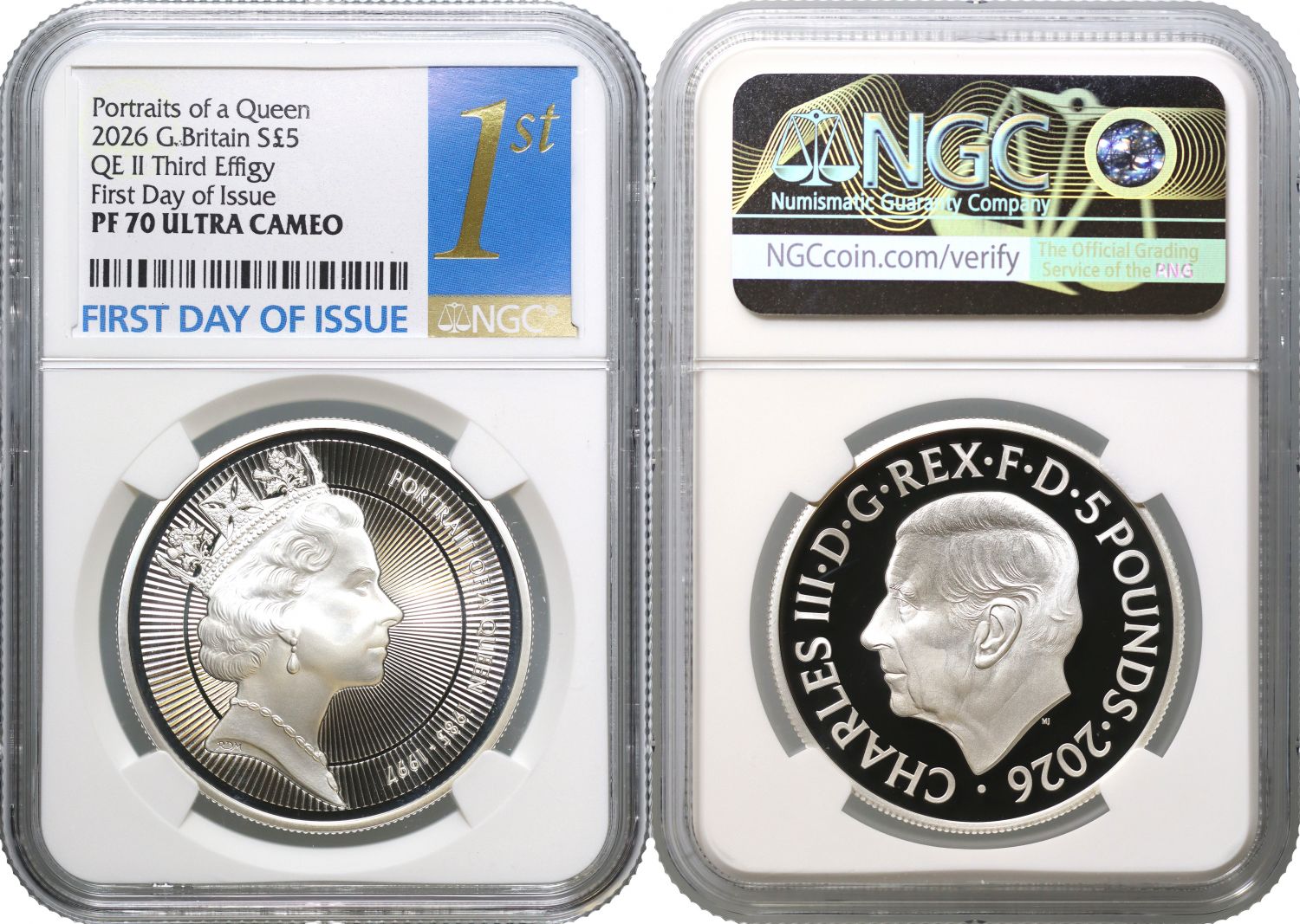 *Charles III 2026 silver PF70 FDI £5 Third Effigy