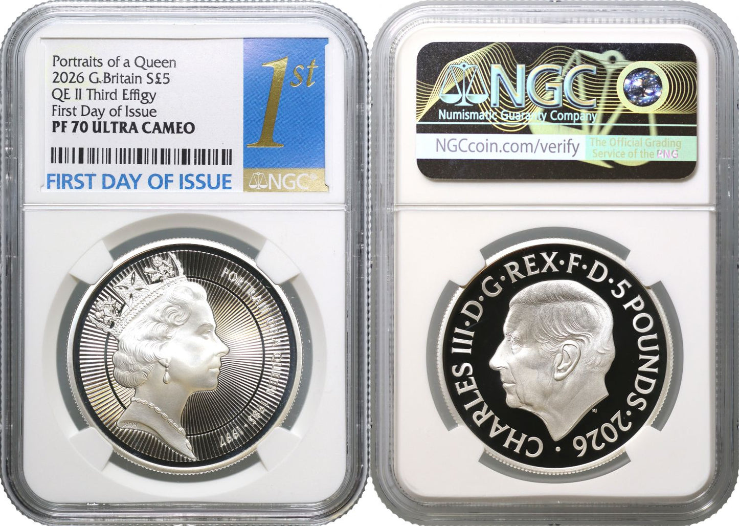 *Charles III 2026 silver PF70 FDI £5 Third Effigy