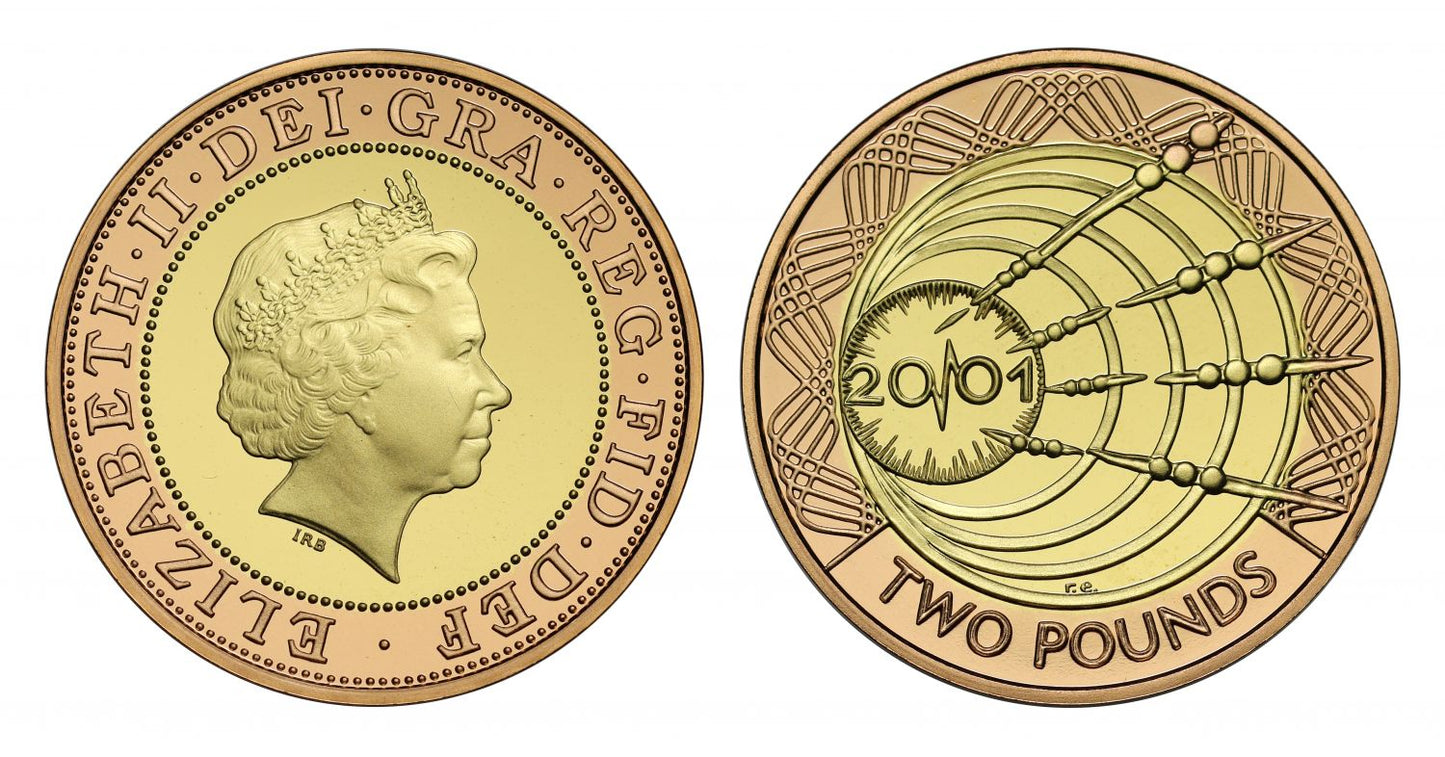 Elizabeth II 2001 proof Two-Pounds Marconi