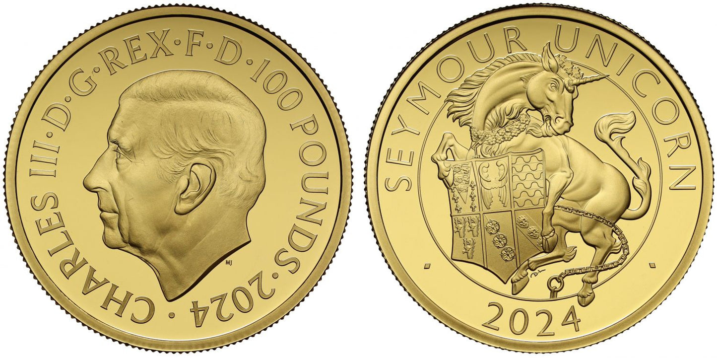 * Charles III 2024 gold proof 1oz TB The Seymour Unicorn