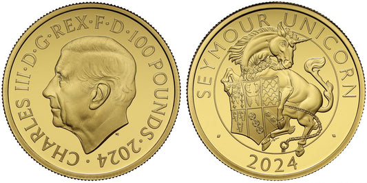 * Charles III 2024 gold proof 1oz TB The Seymour Unicorn