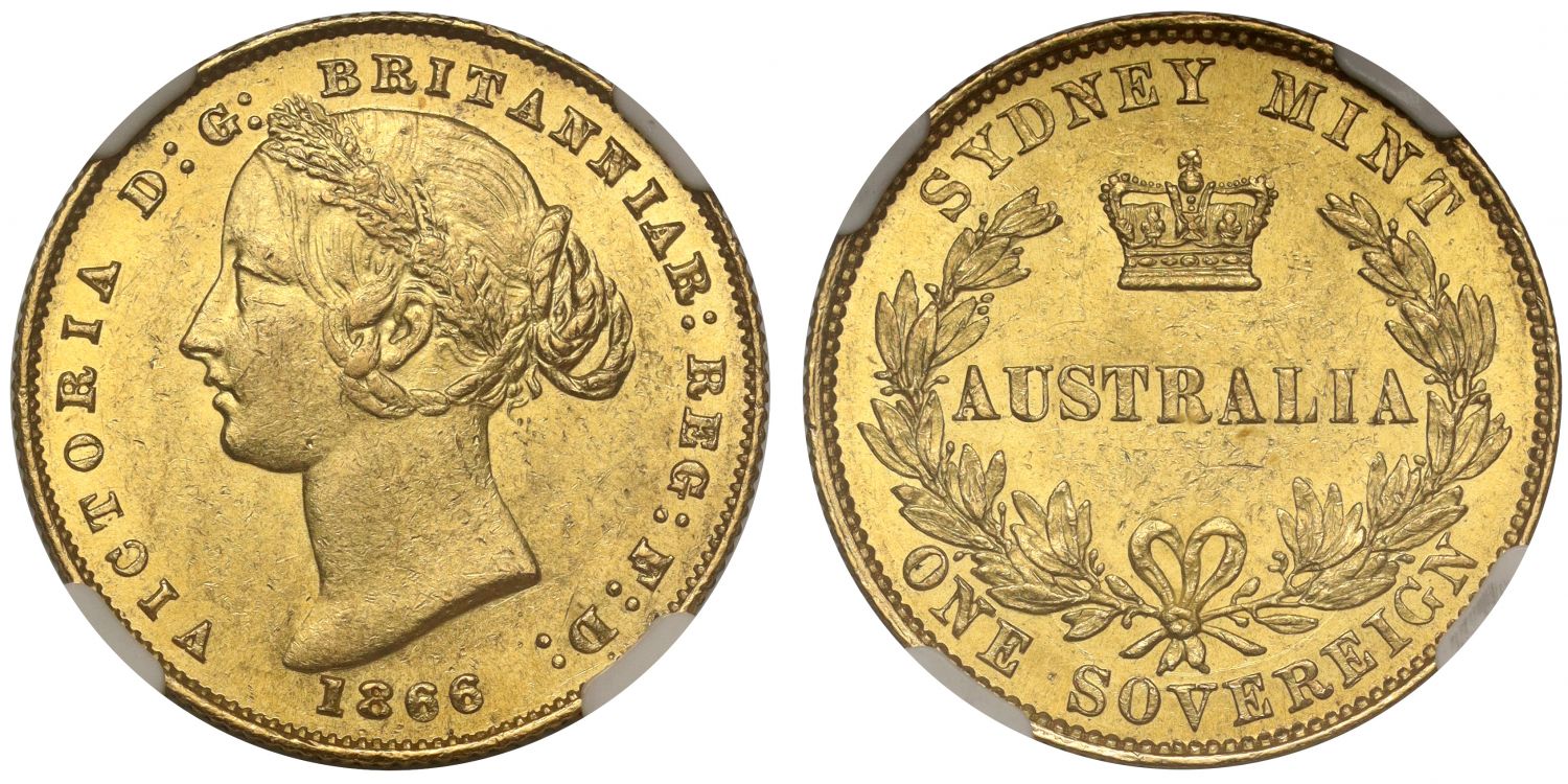 Australia, Victoria 1866 Sydney Sovereign, MS62