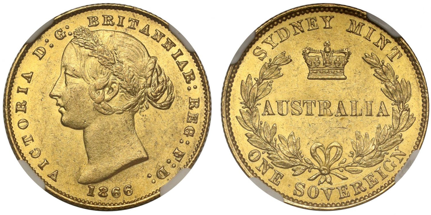 Australia, Victoria 1866 Sydney Sovereign, MS62