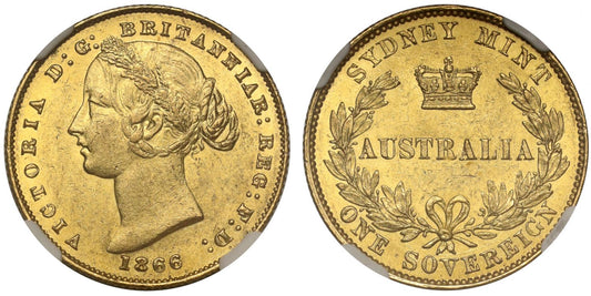 Australia, Victoria 1866 Sydney Sovereign, MS62