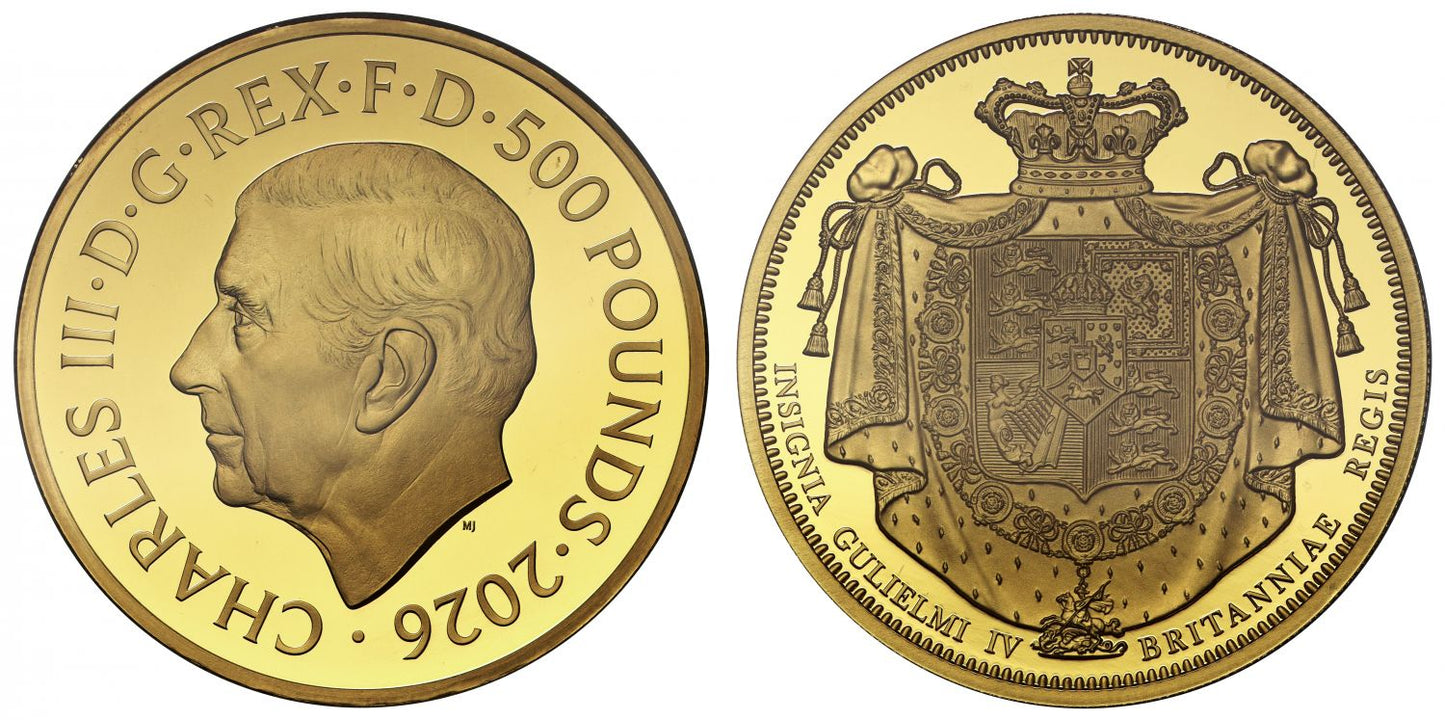 Charles III 2026 gold PF70 FDI 5oz William IV Crown PF70