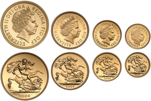 Elizabeth II 2006 4-coin proof Sovereign Set