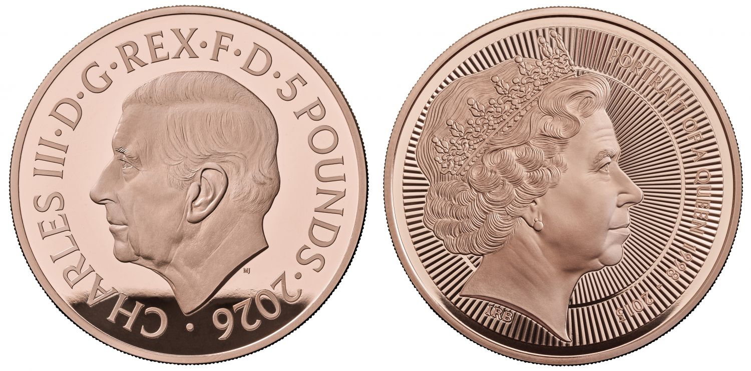 Charles III 2026 gold proof £5 QEII Fourth Effigy