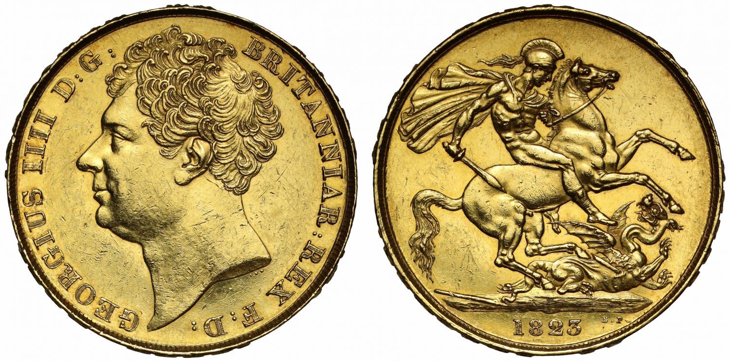 George IV 1823 Two-Pounds, first currency issue of this denomination