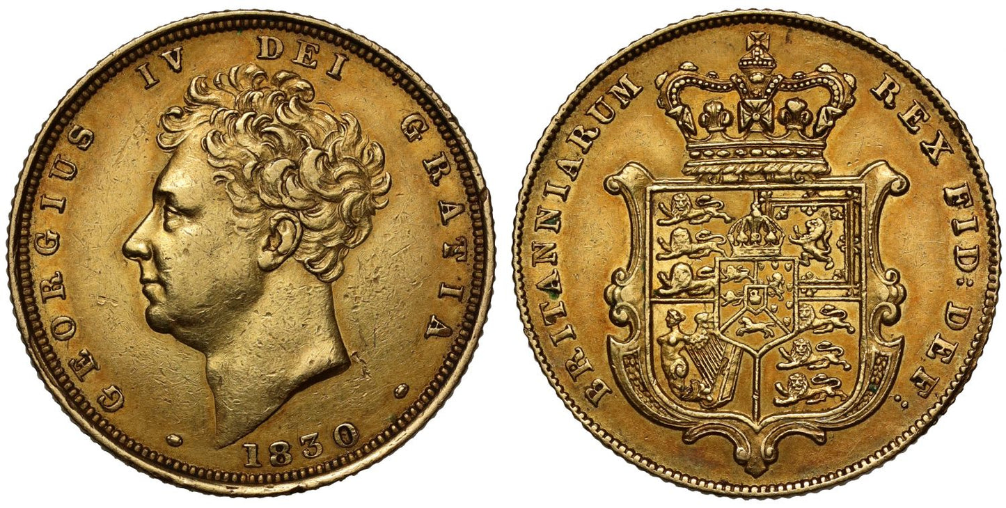 George IV 1830 Sovereign, bare head, final year of reign