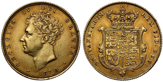 George IV 1830 Sovereign, bare head, final year of reign