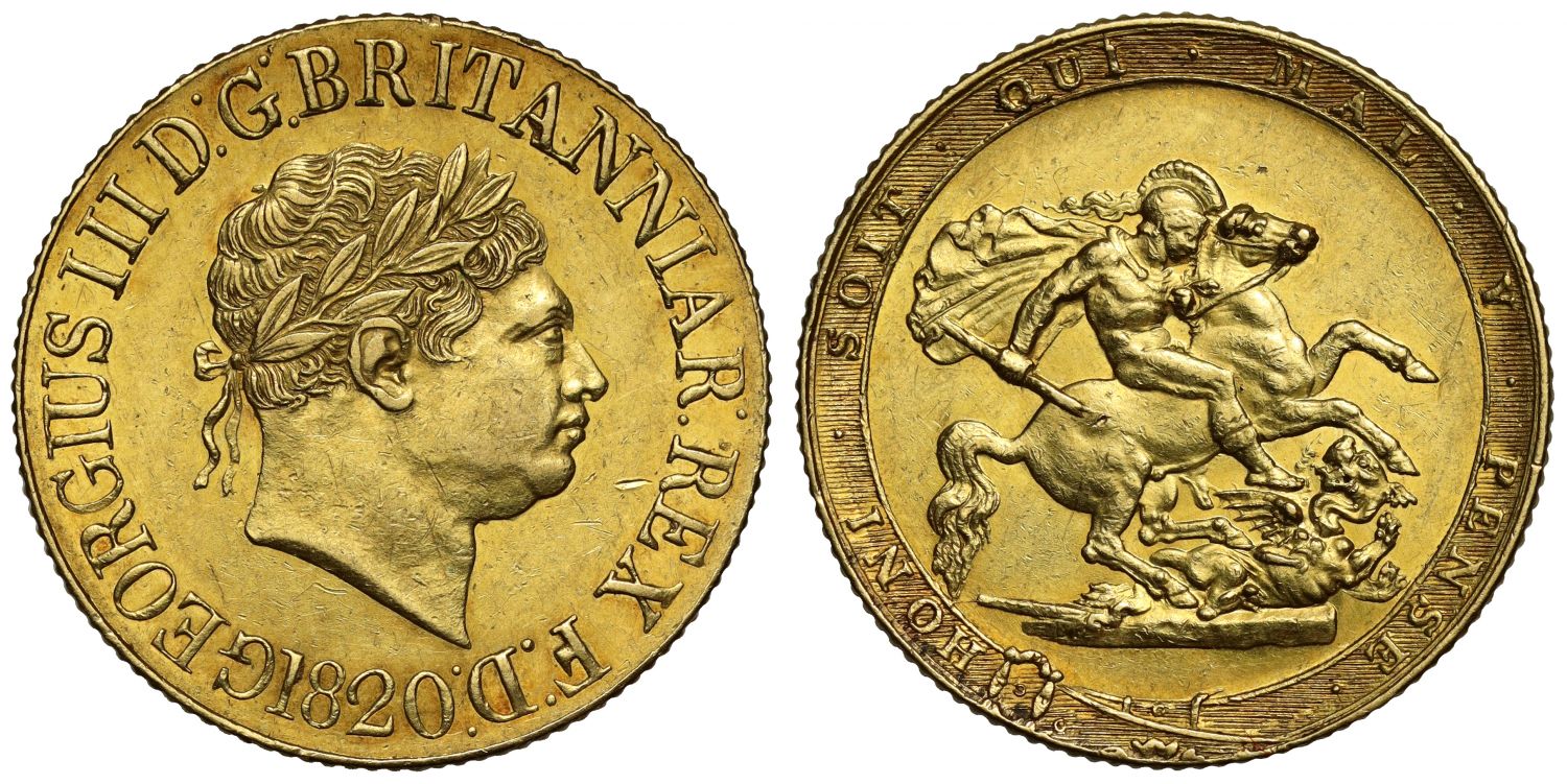 George III 1820 Sovereign, open 2