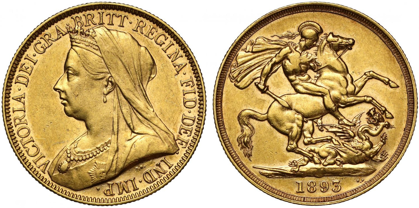 Victoria 1893 Two-Pounds, old head, one year only type