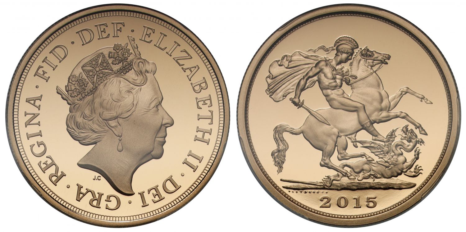 Elizabeth II 2015 JC Five-Pounds PF70 UC