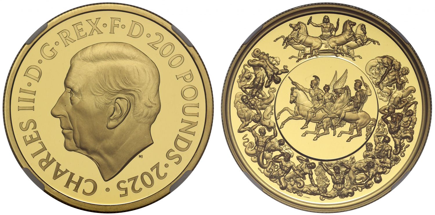 Charles III 2025 gold PF70 UC 2oz Waterloo Medal Victory