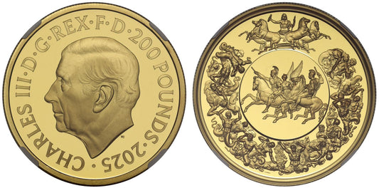 Charles III 2025 gold PF70 UC 2oz Waterloo Medal Victory