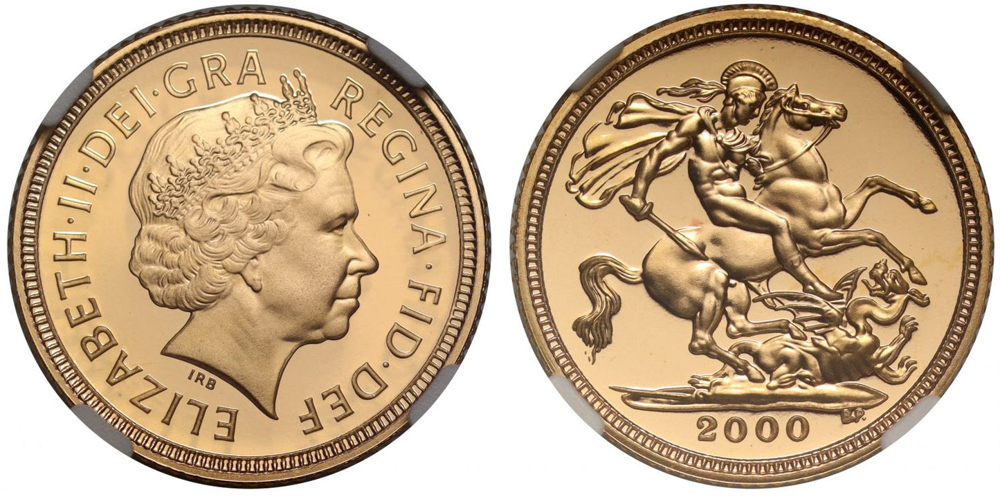 Elizabeth II 2000 proof Half-Sovereign PF70 UCAM