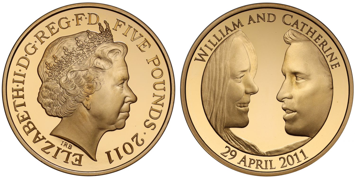 Elizabeth II 2011 proof Five-Pounds Royal Wedding