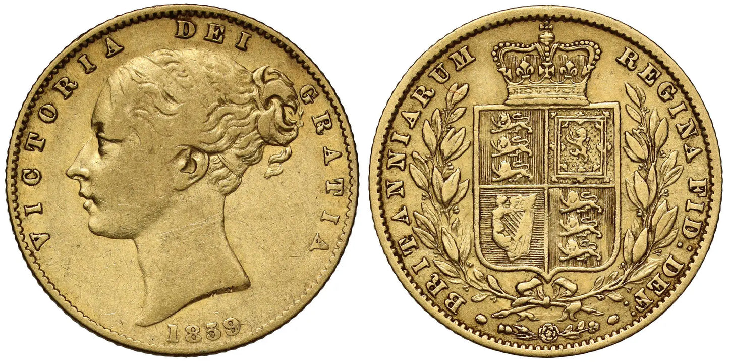 Victoria 1859 'Ansell' Sovereign, extra fillet line at rear of head