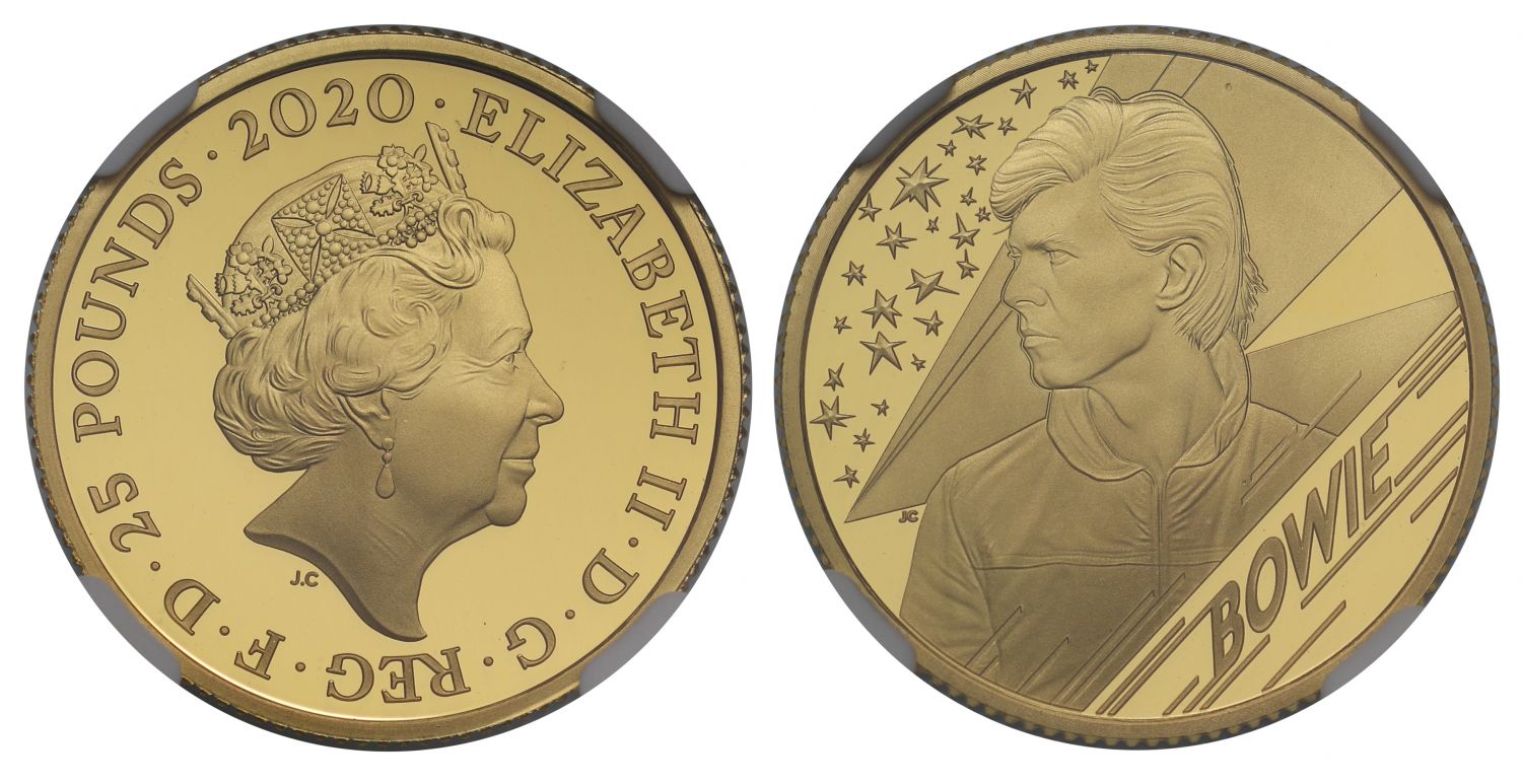 Elizabeth II 2020 PF70 gold 1/4oz Bowie