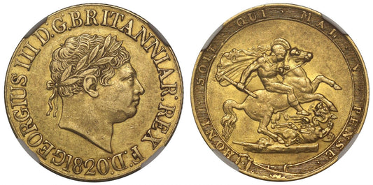 George III 1820 Sovereign, AU55, open 2