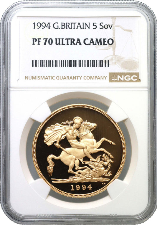 Elizabeth II 1994 PF70 UCAM gold Five-Pounds