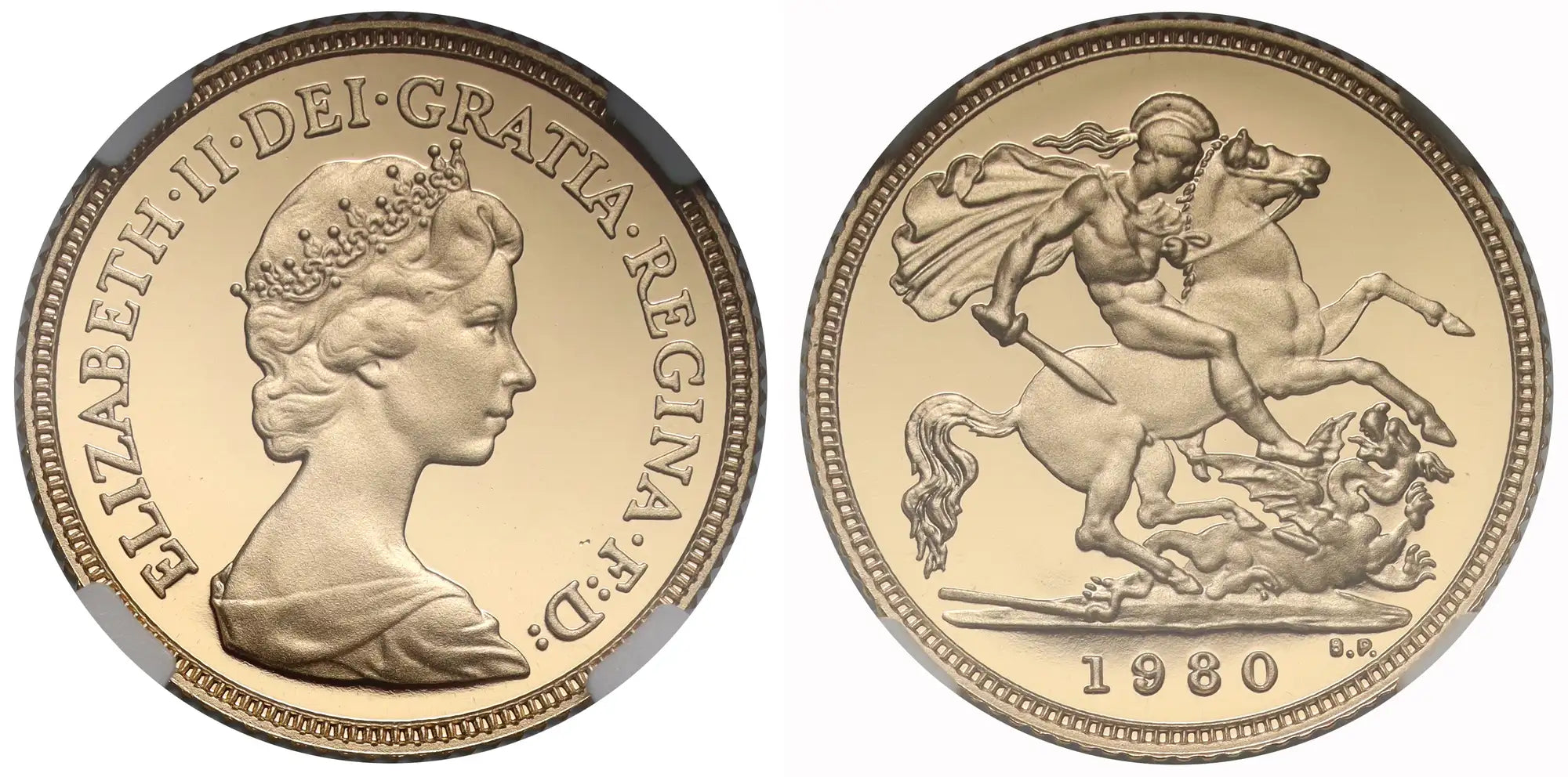 Elizabeth II 1980 PF70 UCAM gold Half-Sovereign