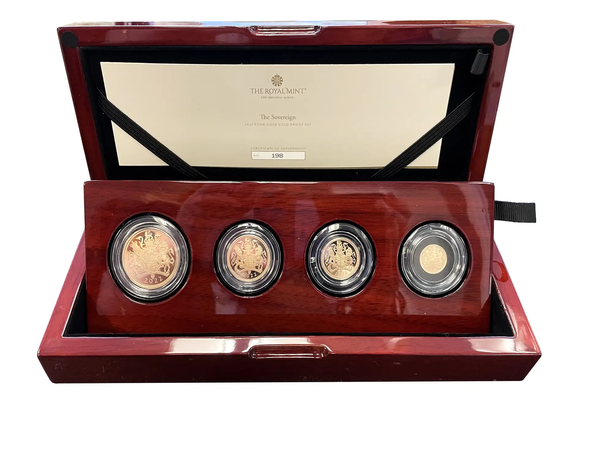 Elizabeth II 2022 gold proof 4-coin Sovereign Set Platinum Jubilee