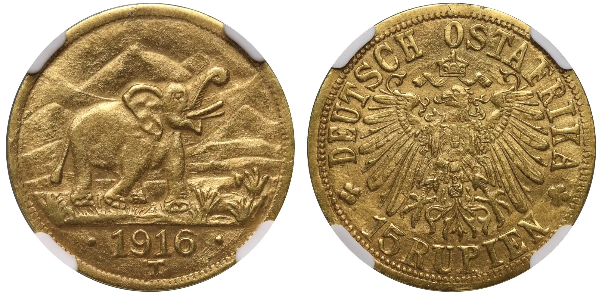 German East Africa, 15-Rupien, 1916-T, AU DETAILS.