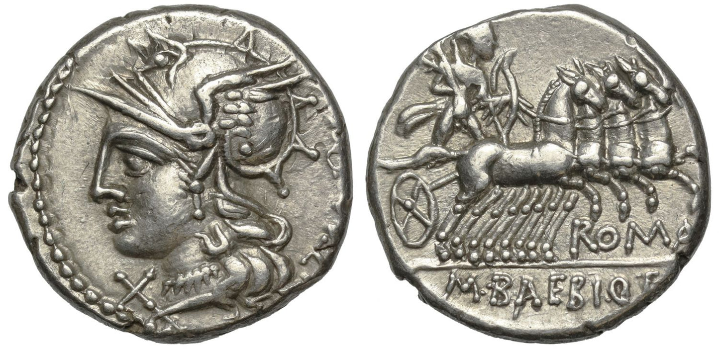 M. Baebius Tampilus, Silver Denarius, 137 BC.