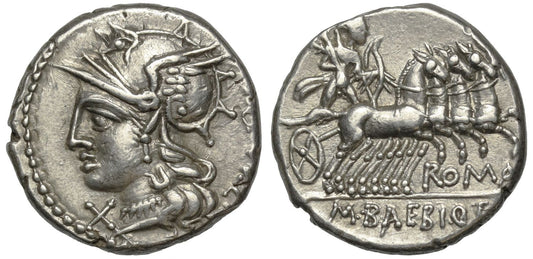 M. Baebius Tampilus, Silver Denarius, 137 BC.