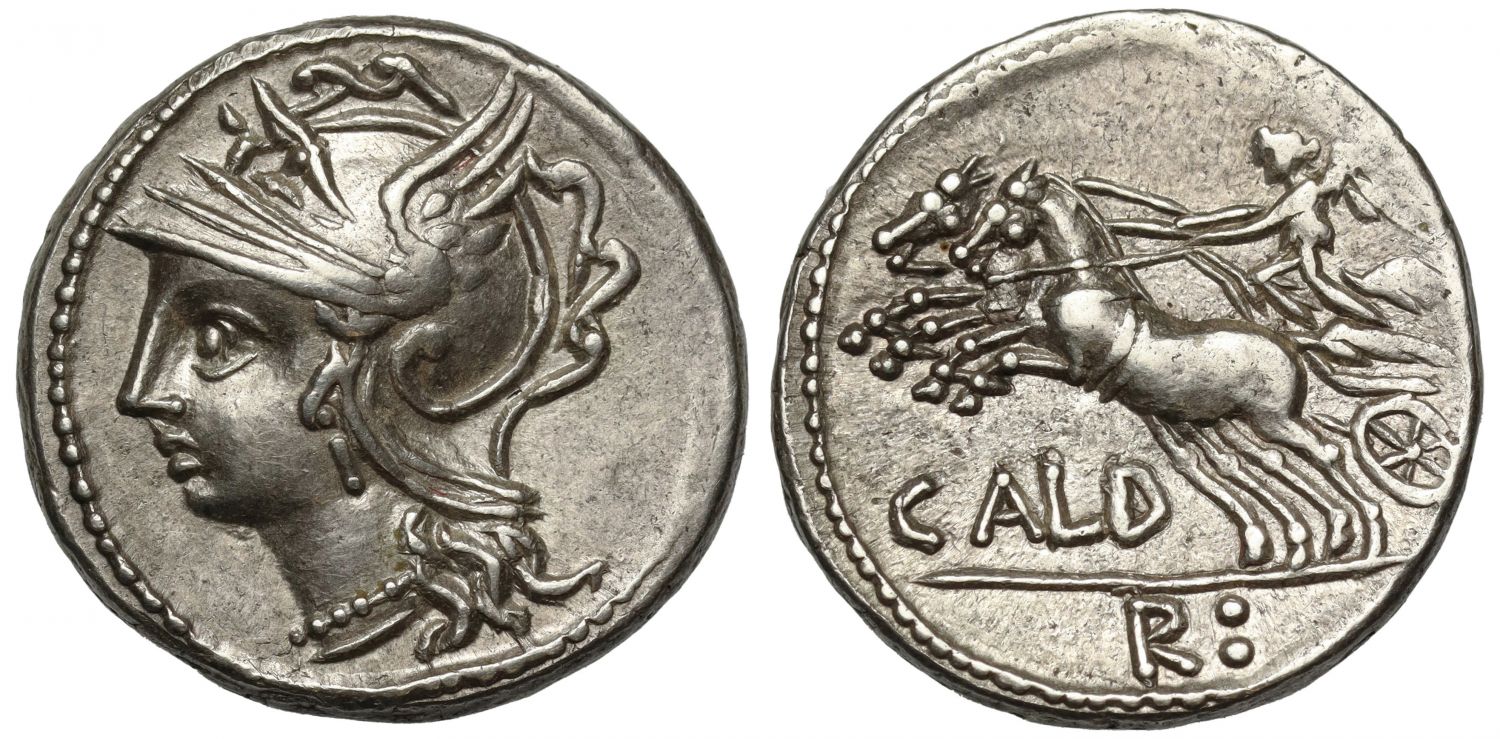 C. Coelius Caldus, Silver Denarius, 104 BC.