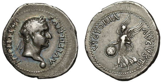 Vitellius, Silver Denarius with broad flan.