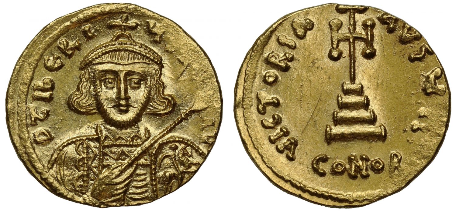 Tiberius III, Gold Solidus, Constantinople.