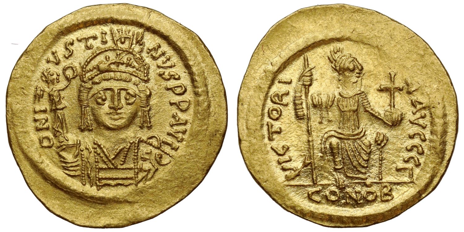 Justin II, Gold Solidus, Constantinople, officina Γ.