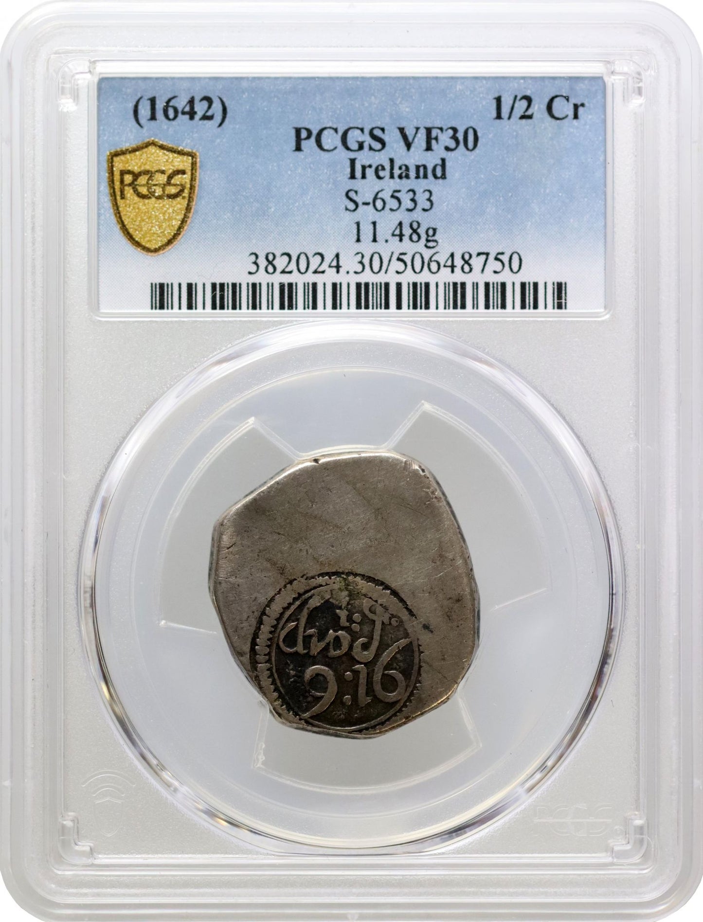 Ireland, Charles I, Coinage of the Lords of Justice, Halfcrown, PCGS VF30