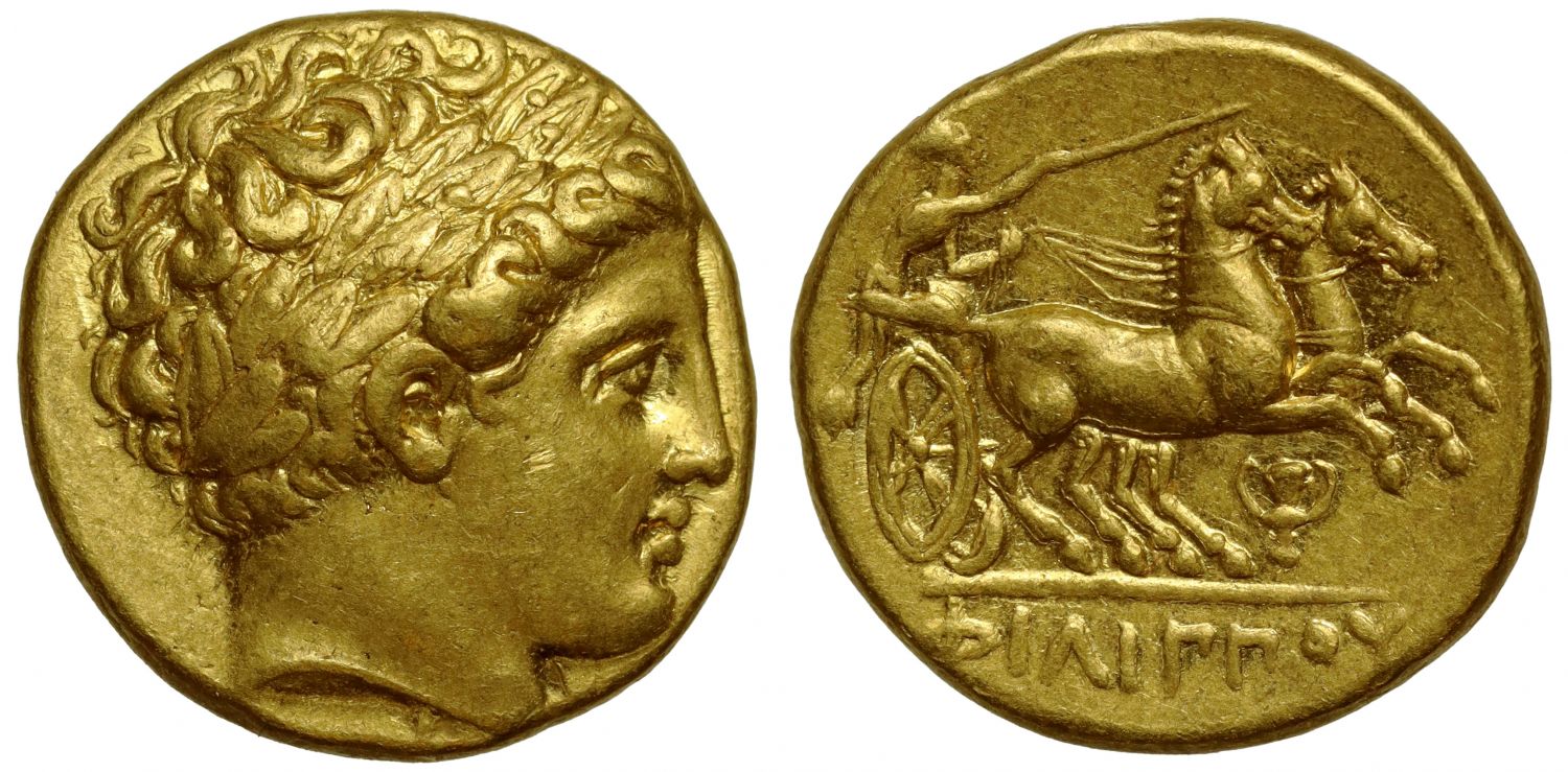 Macedon, Philip II, Gold Stater, Ch XF 5/5 4/5.