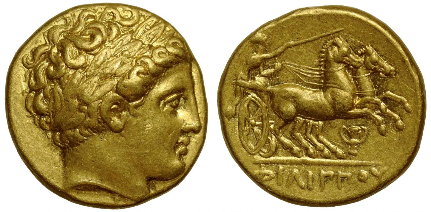 Macedon, Philip II, Gold Stater, Ch XF 5/5 4/5.