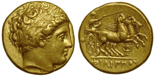 Macedon, Philip II, Gold Stater, Ch XF 5/5 4/5.