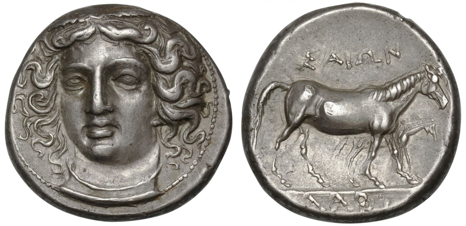 Thessaly, Larissa, Silver Drachm, Mare And Foal Variety.